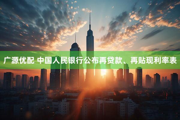 广源优配 中国人民银行公布再贷款、再贴现利率表